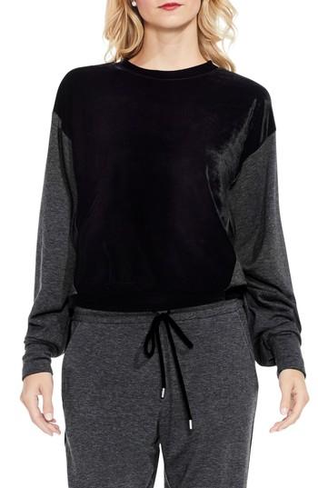 Women's Two By Vince Camuto Velvet Panel Sweatshirt