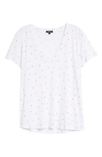 Women's Rails Cara V-neck Slub Knit Tee, Size - White