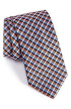 Men's Nordstrom Men's Shop Plaid Silk Tie, Size - Orange