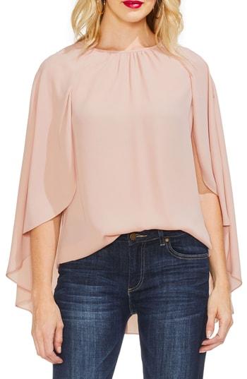 Women's Vince Camuto Gathered Detail Cape Blouse - Pink