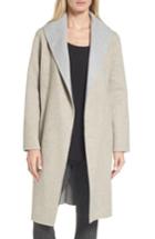 Women's Eileen Fisher Double-face Wool Blend Coat, Size - Ivory