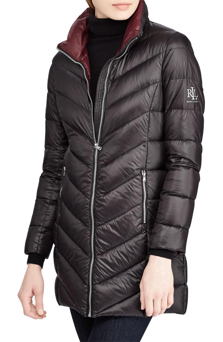 Women's Lauren Ralph Lauren Long Quilted Packable Coat