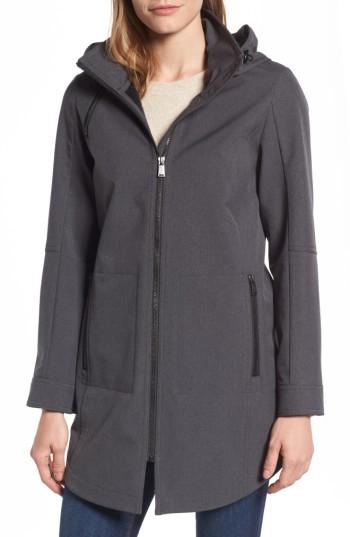 Petite Women's Kristen Blake Stand Collar Raincoat With Detachable Hood P - Beige