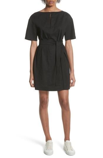 Women's Theory Belted Shift Dress - Black