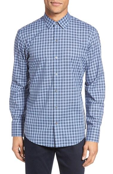 Men's Zachary Prell Gusta Trim Fit Plaid Sport Shirt