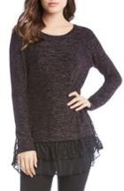 Women's Karen Kane Lace Hem Sparkle Top - Metallic