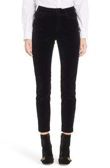 Women's Dolce & Gabbana Velvet Crop Pants Us / 42 It - Black