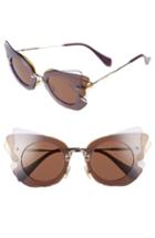 Women's Miu Miu 63mm Layered Butterfly Sunglasses - Lilac Mix