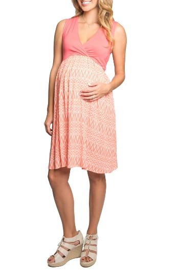 Women's Everly Grey Cleo Maternity/nursing Dress - Coral