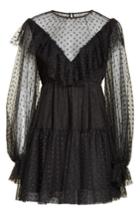 Women's Milly Dot Tulle Victorian Dress - Black