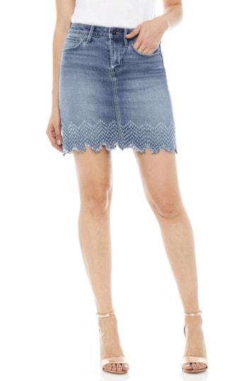 Women's Sam Edelman The Jenny Laser Hem Denim Miniskirt - Blue