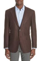 Men's Canali Venezia Classic Fit Check Cashmere & Silk Sport Coat Us / 46 Eu R - Brown