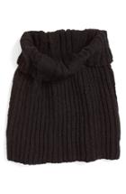 Women's Nirvanna Designs Oversize Cable Knit Wool Infinity Scarf, Size - Black