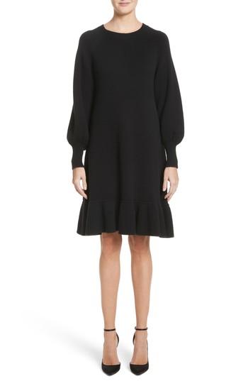 Women's Co Ruffle Wool & Cashmere Sweater Dress - Black