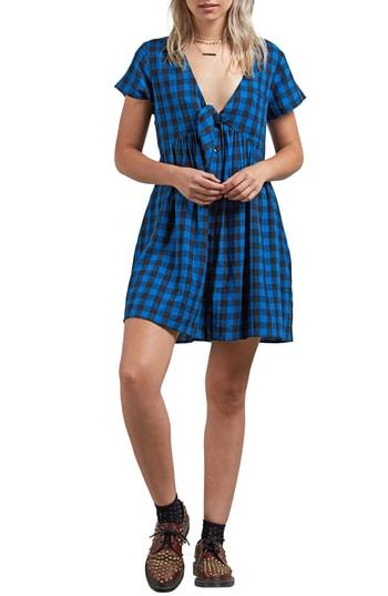 Women's Volcom Check Out Time Dress - Blue