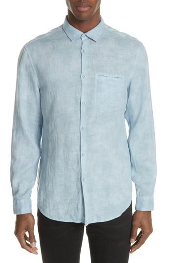 Men's John Varvatos Linen Sport Shirt - Blue