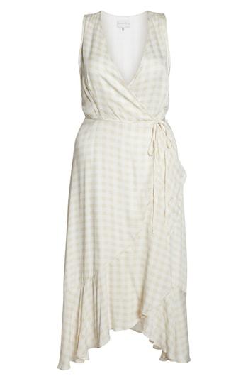Women's Charles Henry Sleeveless Gingham Wrap Dress
