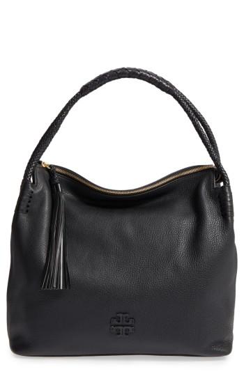 Tory Burch Taylor Leather Hobo Bag - Black