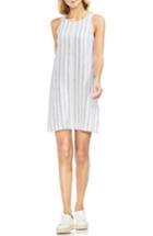 Women's Vince Camuto Pinstripe Sleeveless Linen Blend Dress - White