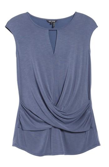Petite Women's Nic+zoe Simplicity Crossover Tank, Size P - Blue