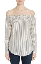 Women's Rag & Bone Greta Stripe Silk Off The Shoulder Blouse