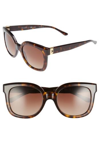 Women's Tory Burch Modern-t 54mm Gradient Cat Eye Sunglasses - Dark Tortoise