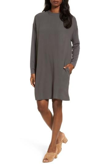 Women's Eileen Fisher Silk Shift Dress - Brown