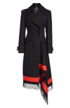 Women's Alexander Mcqueen Scarf Hem Wool & Cashmere Blend Coat Us / 44 It - Black