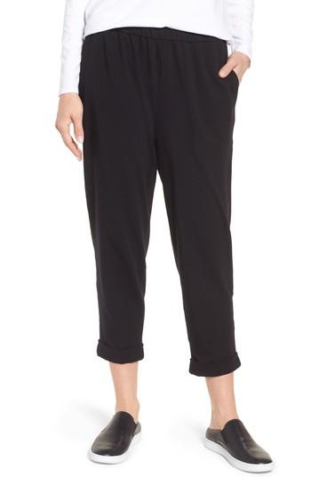 Women's Eileen Fisher Stretch Organic Cotton Crop Pants - Black