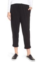 Women's Eileen Fisher Stretch Organic Cotton Crop Pants - Black