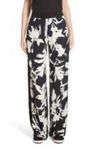 Women's Fuzzi Floral Crepe Wide Leg Pants Us / 42 It - Black