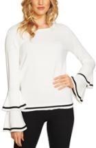 Women's Cece Tiered Bell Sleeve Sweater - Ivory