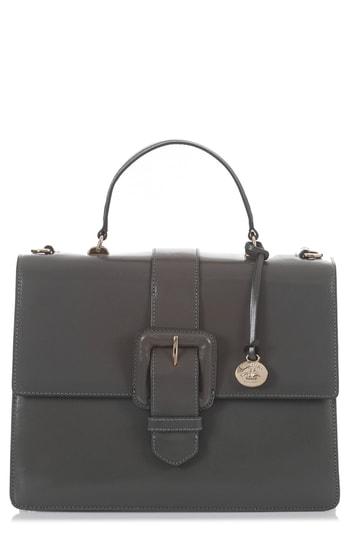Brahmin Medium Francine Leather Satchel - Grey