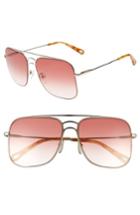 Women's Chloe 58mm Metal Navigator Sunglasses - Gold/ Light Wine