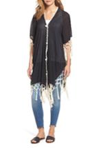 Women's Sole Society Duster Kimono, Size - Black