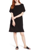 Women's Eileen Fisher Organic Cotton Shift Dress, Size - Black