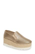 Women's Steve Madden Kara Perforated Platform Loafer M - Metallic