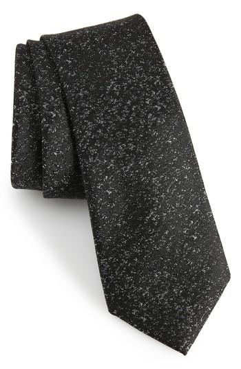 Men's Calibrate Rowland Abstract Silk Skinny Tie, Size - Black