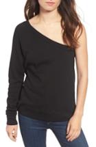 Women's Pam & Gela One-shoulder Sweatshirt, Size - Black