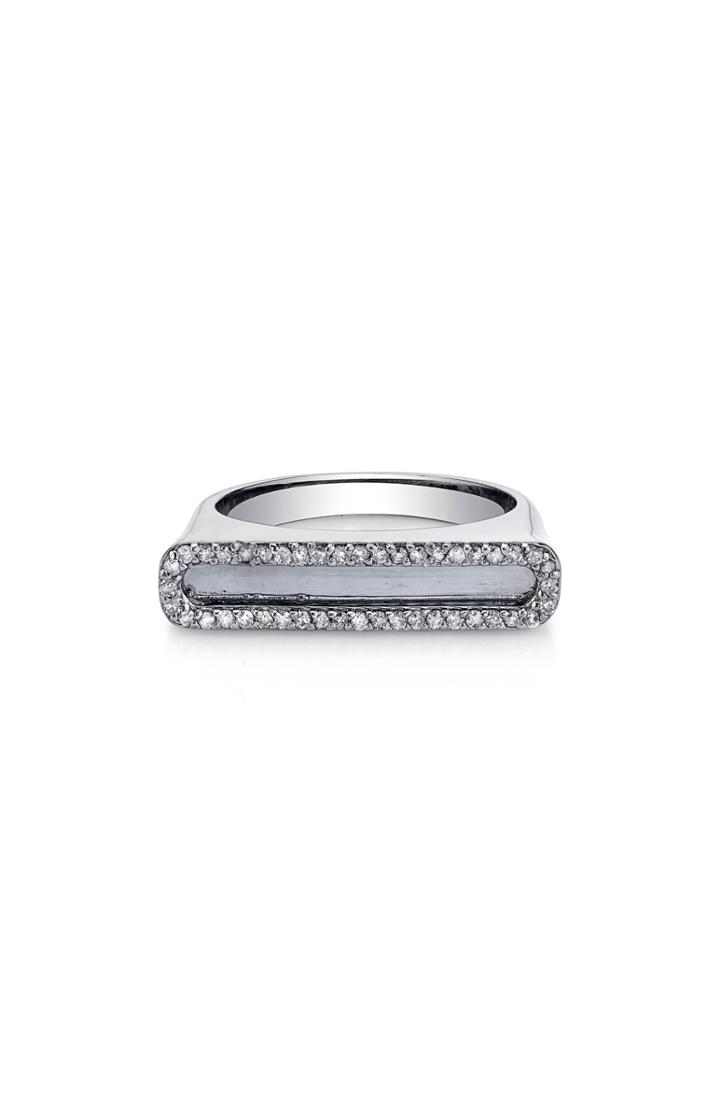 Women's Sheryl Lowe Pave Diamond Frame Bar Ring