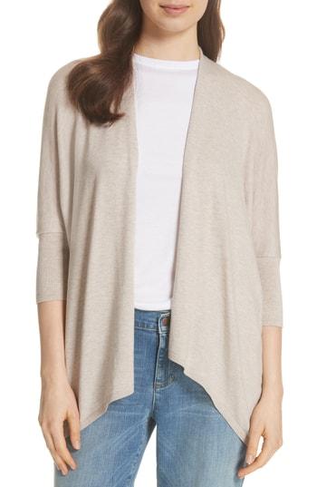 Women's Eileen Fisher Oversized Tencel Lyocell Blend Cardigan, Size /x-small - Beige