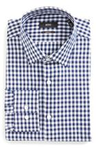Men's Boss Sharp Fit Check Dress Shirt L - Blue