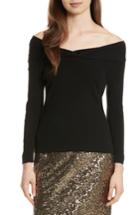 Women's Milly Off The Shoulder Twist Top, Size - Black