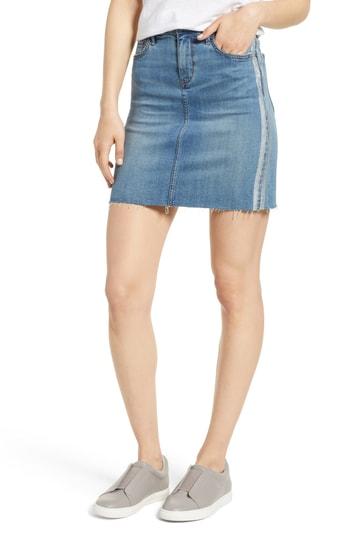Women's Sam Edelman The Jenny Metallic Stripe Denim Miniskirt - Blue