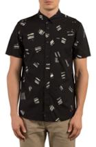 Men's Volcom Micro Warp Print Shirt - Black