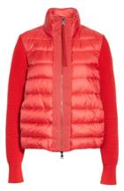 Women's Moncler Quilted Down & Knit Cardigan - Red