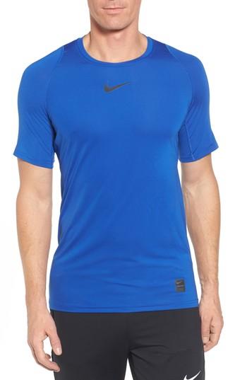 Men's Nike Pro Fitted T-shirt, Size - Blue