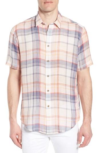 Men's Coastaoro Tradewinds Regular Fit Short Sleeve Sport Shirt - Pink