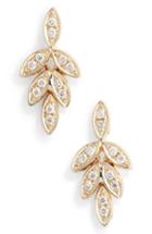 Women's Dana Rebecca Lori Paige Diamond Leaf Stud Earrings