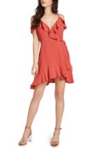 Women's Willow & Clay Cold Shoulder Wrap Dress - Coral